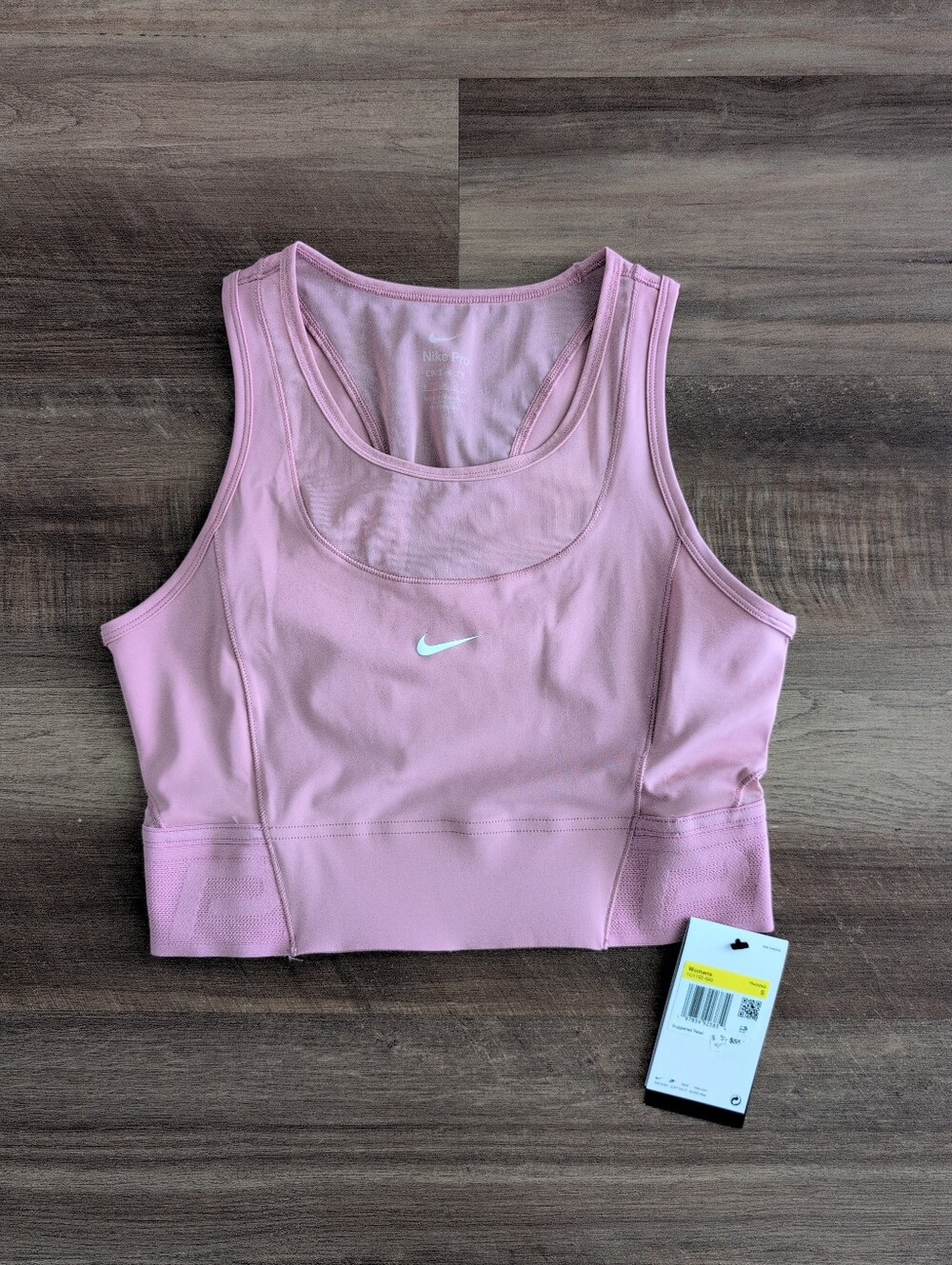 Nike Pro Dri-Fit Cropped Tank Top Elemental Pink Women's Size S - NWT